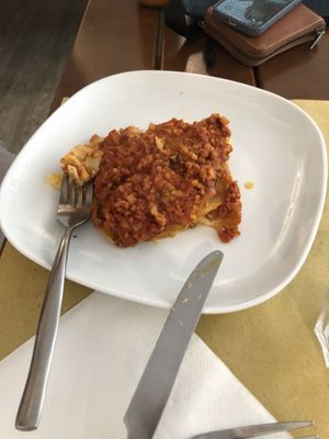 Lasagne with saitan   at Io Veg in Modena