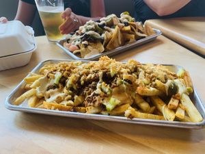 Loaded nacho fries!!  at V-Grits Food Truck in Louisville