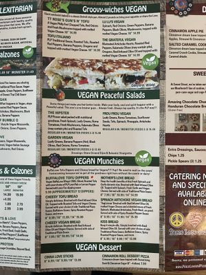 Menu  at Peace Love and Pizza - East Cobb in Marietta