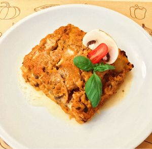 Vegan lasagna. It was linda cold and had no flavour at Universo Vegano - Solferino in Milan