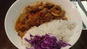 Vegan oxtail at VSpot Express in New York City