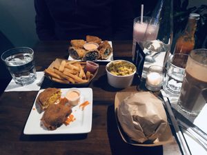 Our whole order along with another establishment in the food court  at VSpot Express in New York City