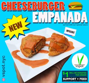 Impossible™ Cheeseburger Empanada at VSpot Express in New York City