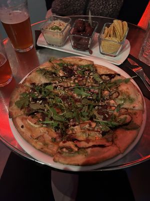 The pizza is unusual but in a really good way. Delightfully devilish!   at Crippas Cafe in Gothenburg