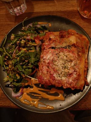 Lasagna at Crippas Cafe in Gothenburg