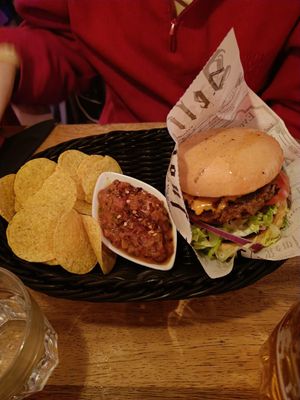 Burger at Crippas Cafe in Gothenburg