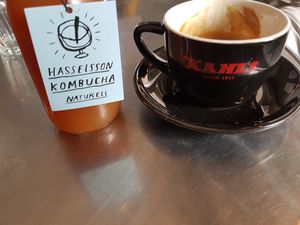Espresso and kambucha te at Crippas Cafe in Gothenburg