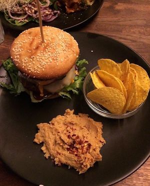 Burger   at Crippas Cafe in Gothenburg