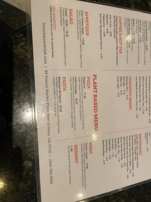 Menu  at Louisiana Pizza Kitchen in New Orleans