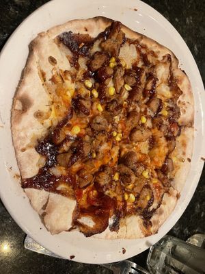Vegan bbq chicken pizza  at Louisiana Pizza Kitchen in New Orleans