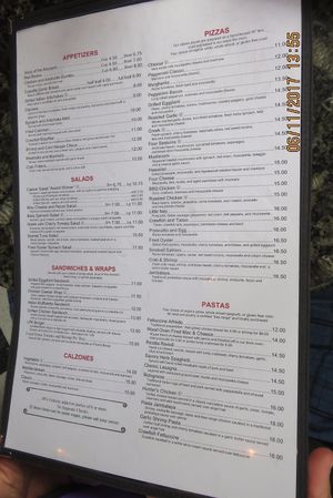 menu at Louisiana Pizza Kitchen in New Orleans