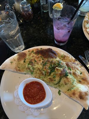 Vegan calzone at Louisiana Pizza Kitchen in New Orleans