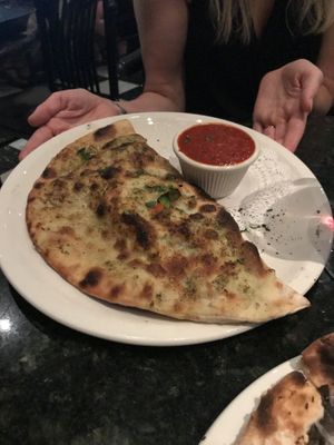 Vegan calzone - freaking amazing! at Louisiana Pizza Kitchen in New Orleans
