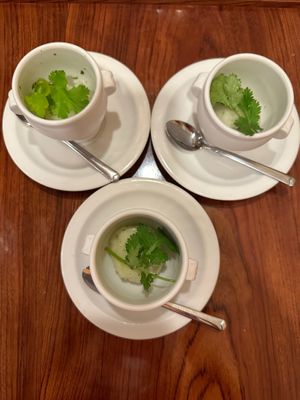 Coriander gelato at Khuanjai Thai in Osaka