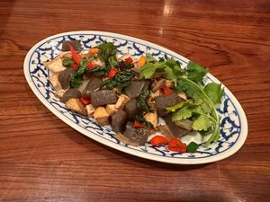 Tofu and konnyaku gapao
Stir fried at Khuanjai Thai in Osaka