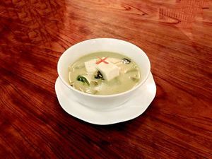 Tofu Green curry 
No fish sauce at Khuanjai Thai in Osaka