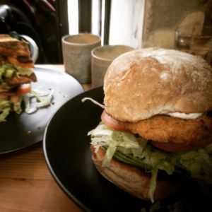 Delicious vegan chicken burger. at VERD Kent Street in Sydney