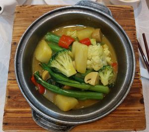 Vegetable Curry Pot 咖喱四蔬煲 at Light Vegetarian Restaurant in Kowloon