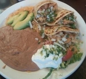 Vegan garbage burrito and gorditas with soy curls and tofutti sour cream! yummmm!!!  at Los Gorditos - Pearl District in Portland