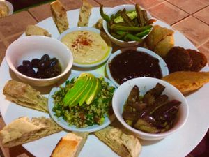 vegan platter for two !  at Chile Rojo in Puerto Viejo De Talamanca