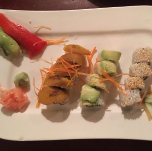 vegan sushi platter at Chile Rojo in Puerto Viejo De Talamanca