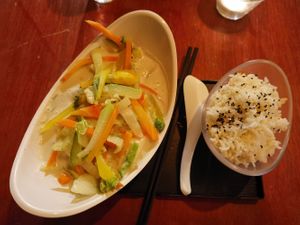 Thai Curry mit Tofu at Chile Rojo in Puerto Viejo De Talamanca