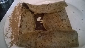 Galette (salée) vegan au chocolat et amandes at Crepe de la Joie in Paris