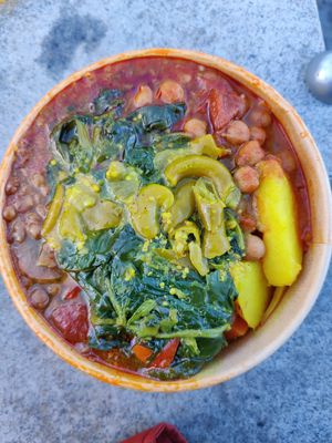 Big pot of filling food! at Red Tent Ethiopia in South East London