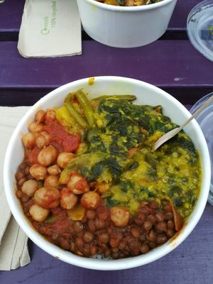 Mixed bowl with rice at Red Tent Ethiopia in South East London