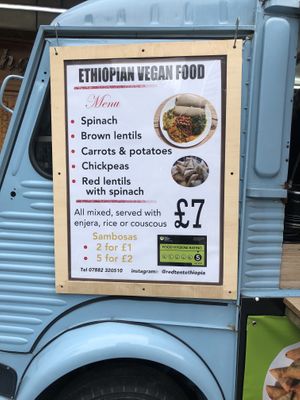 Menu at Red Tent Ethiopia in South East London