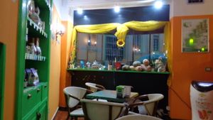 Looking through the front window. at V-Bar Natural in Parma