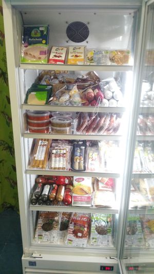 Gran surtido de refrigerados veganos : Hamburguesas, quesos, embutidos, preparados, etc... at Encuentro Vegano in Madrid