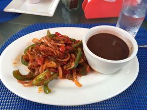 vegan Ropa Vieja.  at Equelecua Cuban Cafe - Cloud Kitchen in Los Angeles