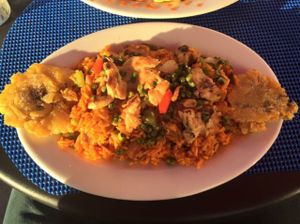 Cuban chick'n and rice.  arroz con pollo vegano  at Equelecua Cuban Cafe - Cloud Kitchen in Los Angeles