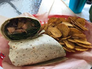 Vegan chicken wrap  at Equelecua Cuban Cafe - Cloud Kitchen in Los Angeles