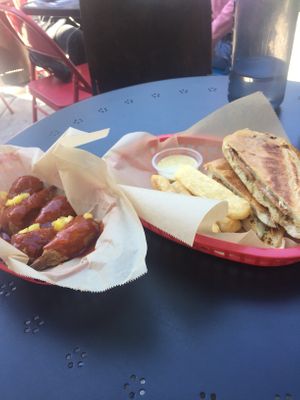 Wings and sandwich at Equelecua Cuban Cafe - Cloud Kitchen in Los Angeles