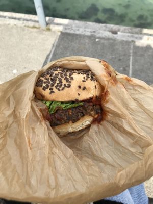 BBQ bean burger at Blas Burgerworks in St Ives