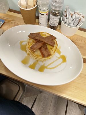 Pancakes with bacon and maple at Blondes in Cottingham
