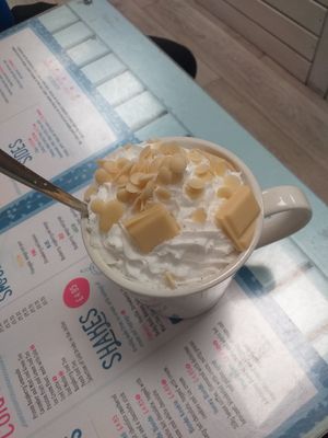 White hot chocolate. at Blondes in Cottingham