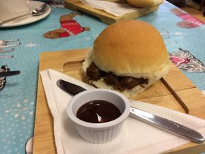 sausage sandwich  at Blondes in Cottingham