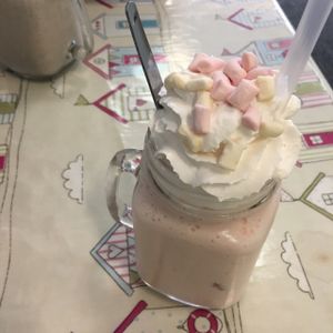 vegan strawberry milkshake  at Blondes in Cottingham