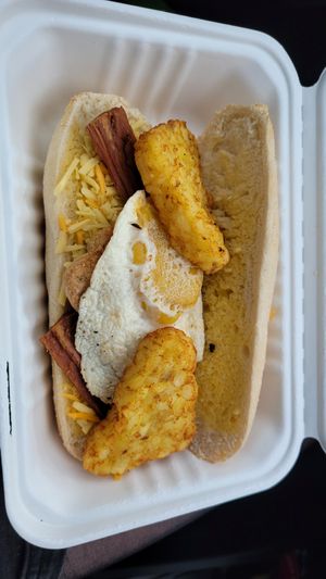 "Egg" breakfast sandwich at Blondes in Cottingham