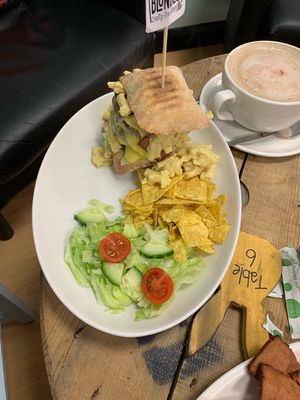 Double stacked mac and cheese burger  at Blondes in Cottingham