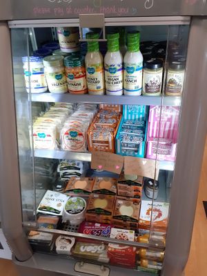 All the awesome things in the 'shop' in Blondes in Cottingham 100% fully vegan cafe at Blondes in Cottingham