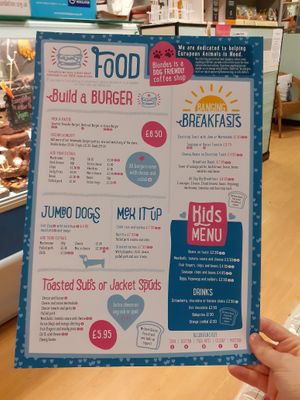 Food Menu at Blondes in Cottingham 100% fully vegan cafe at Blondes in Cottingham