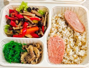 QQ vegan bento at QQ Rice - Hillion Mall in West Singapore