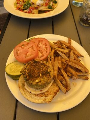 Vegan crab cake lunch sandwich at The Mad Batter in Cape May