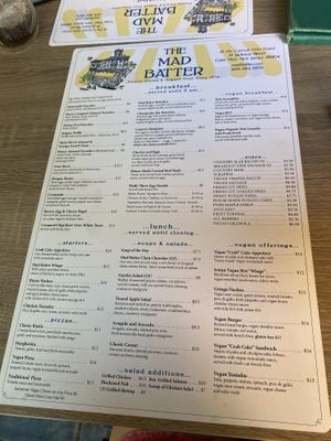 Front menu at The Mad Batter in Cape May