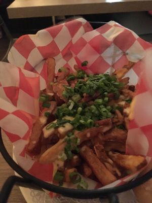 decadent  loaded fries with vegan bacon at The Mad Batter in Cape May