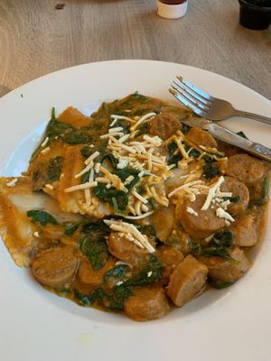 White bean ravioli with vegan sausage  at The Mad Batter in Cape May